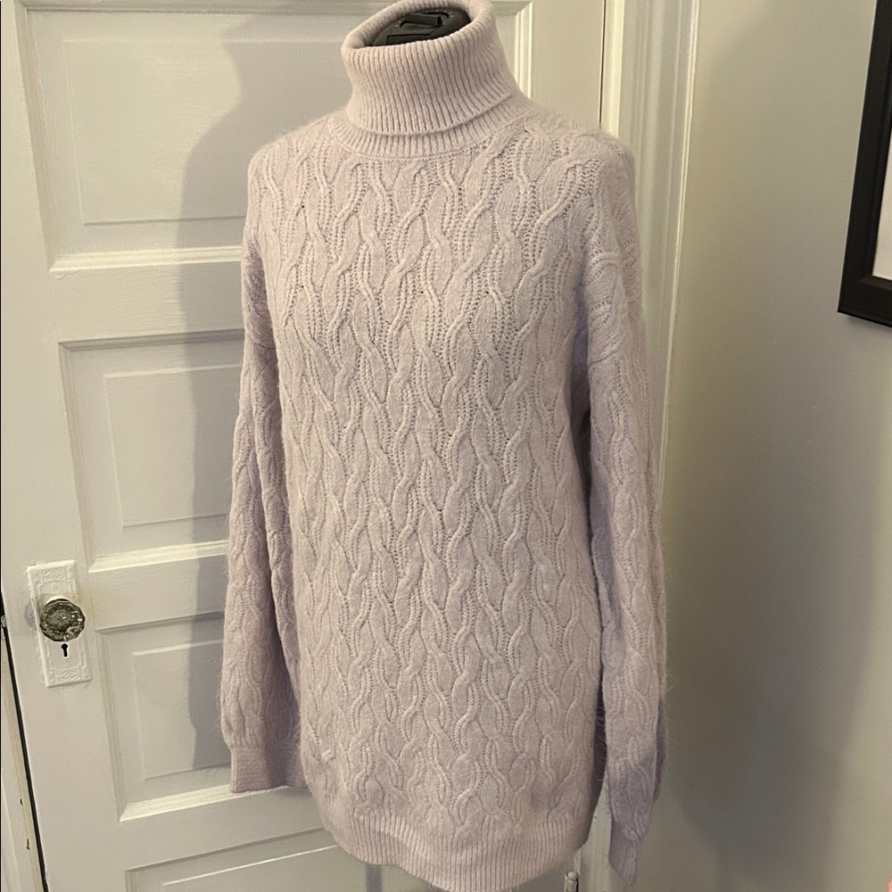 Blue Rain Soft Lavender Turtleneck Sweater Dress